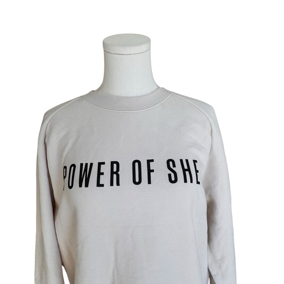 Athleta - NWT Power of She Crew Sweatshirt in Pelican Cream Sz M - Picture 3 of 8